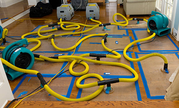 Professional Flood Damage Restoration technician working in Tarlton, OH